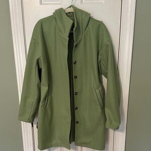 Women’s Green Button-Up Winter Coat